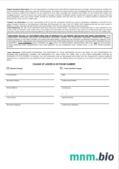 USA Bank of New York Mellon wyciąg z kredytu hipotecznego w formatach Word i PDF 3
